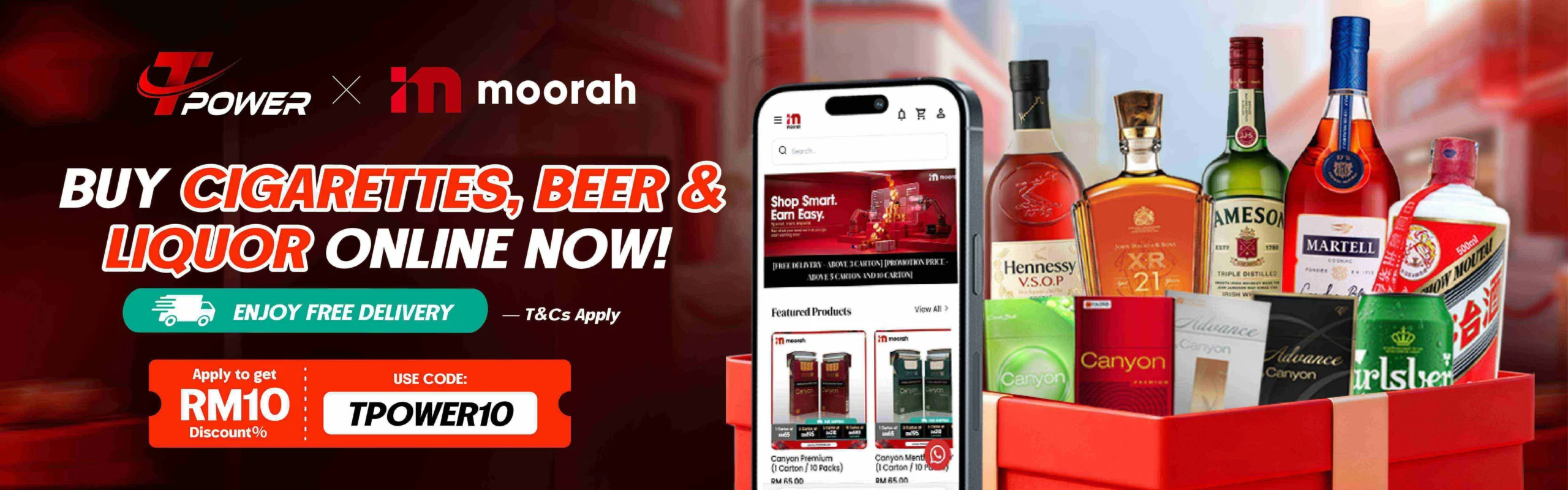 TPower Malaysia collaboration with in moorah online shopping promotion